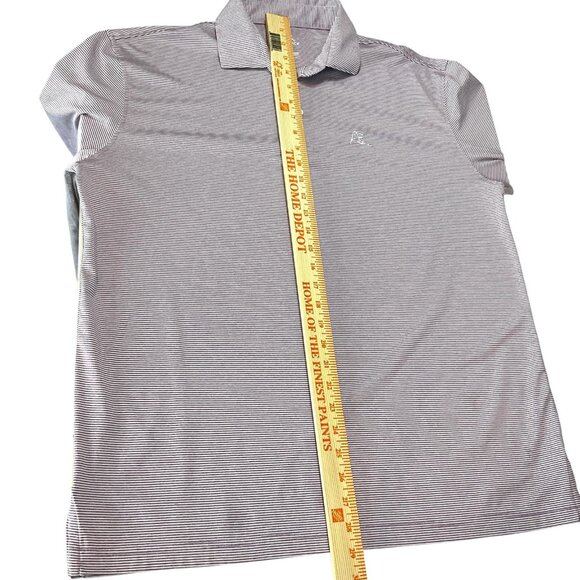 Rhoback The Whaler Performance Polo Purple Heather Stripe Men's L Long Sleeve - Picture 10 of 11